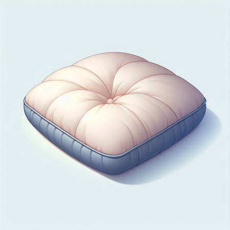 Illustration of a soft pillow on a white background - 3d renderのイラスト素材