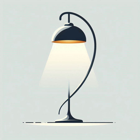 Illustration of a lamp on a light background. Vector illustration.のイラスト素材