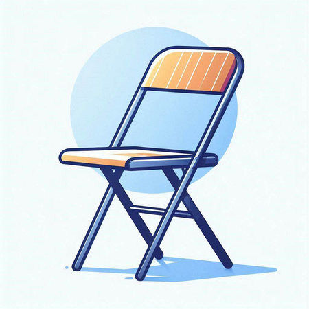 Director's chair on a blue background. Vector illustration in cartoon style.のイラスト素材
