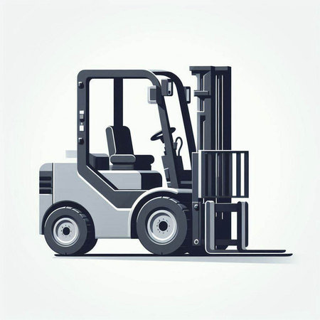 Forklift truck. Vector illustration of a forklift truck.のイラスト素材