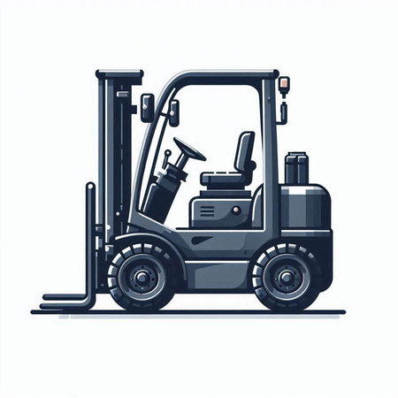 Forklift truck isolated on a white background. Vector illustration.のイラスト素材