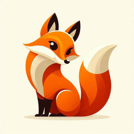 Cute cartoon fox. Vector illustration of a cute little fox.のイラスト素材