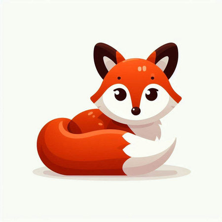 Cute cartoon red fox. Vector illustration of a cute animal.のイラスト素材
