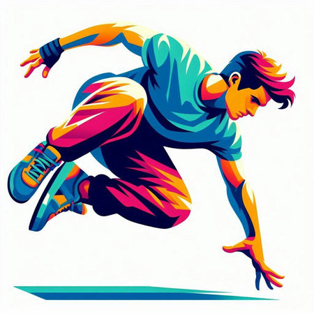Young woman dancing breakdance. Vector illustration for your design.のイラスト素材