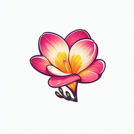 Beautiful crocus flower isolated on white background. Vector illustration.のイラスト素材