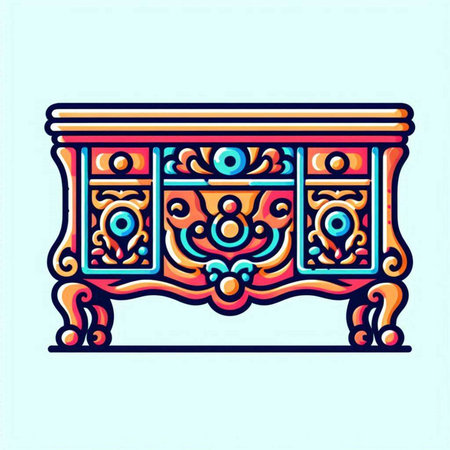 Furniture icon. Vector illustration of a chest of drawers.のイラスト素材