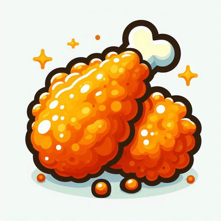 Fried chicken nuggets. Vector illustration of fried chicken nuggets.のイラスト素材
