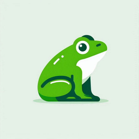 Frog icon. Green frog. Vector illustration. Flat design.のイラスト素材