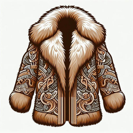 Mountain fur coat with ornament. Vector illustration for your design.のイラスト素材