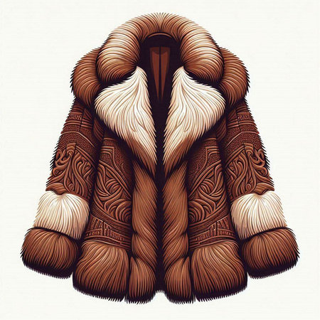 Vector illustration of a fur coat with a pattern on a white backgroundのイラスト素材