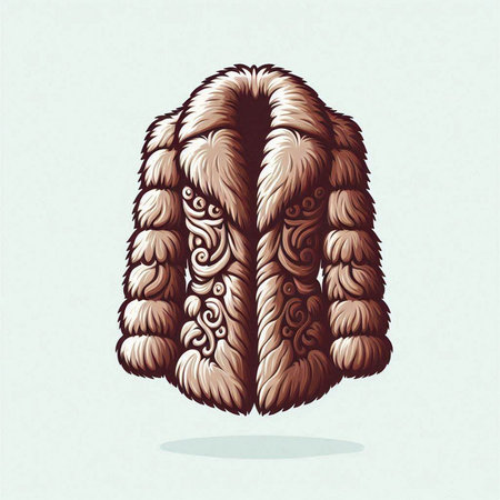 Mink fur coat. Vector illustration of mink fur coat.のイラスト素材