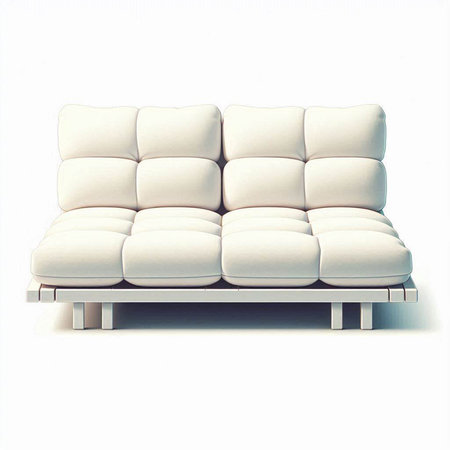 White sofa isolated on a white background. 3d render image.のイラスト素材