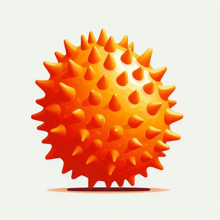 Illustration of a large orange ball on a white background, vector illustrationのイラスト素材