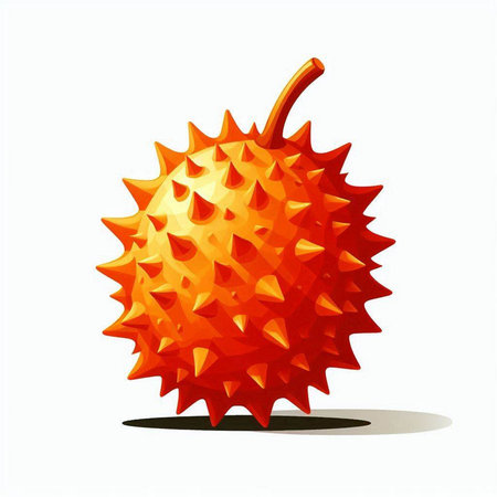 Illustration of exotic fruit, kiwano. Vector illustration.のイラスト素材