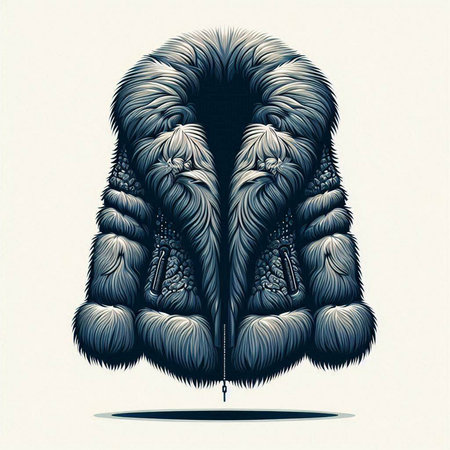 Vector illustration of a fur coat on a white background. Design elementのイラスト素材