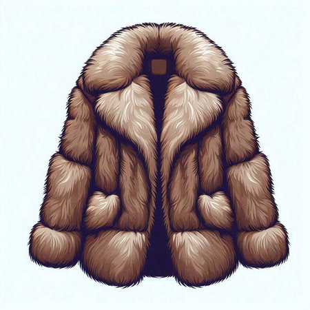 Vector image of a fur coat on a white background. Isolated.のイラスト素材