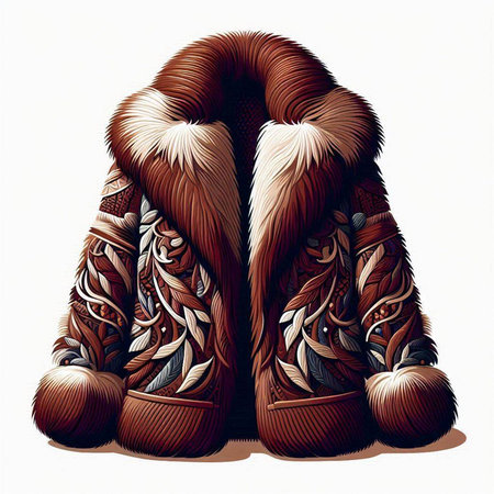 Mountain boots with a pattern on a white background. Vector illustrationのイラスト素材