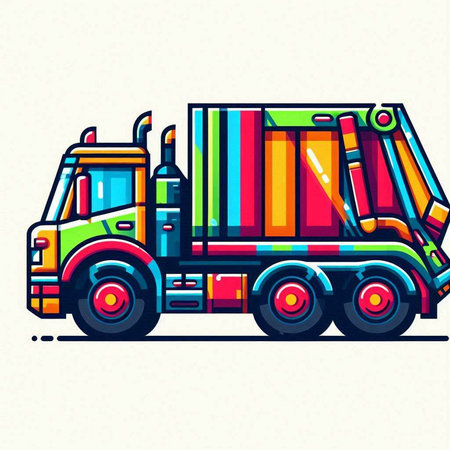 Truck with cargo. Vector illustration of a truck with cargo.のイラスト素材