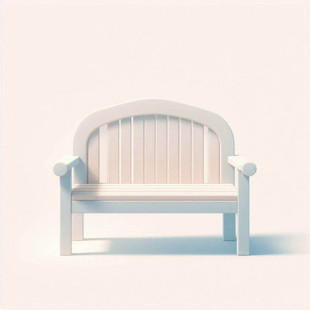 3d render of a park bench on a white background with shadowのイラスト素材