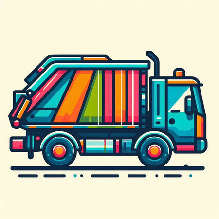 Cargo truck icon. Vector illustration of cargo truck. Flat design.のイラスト素材