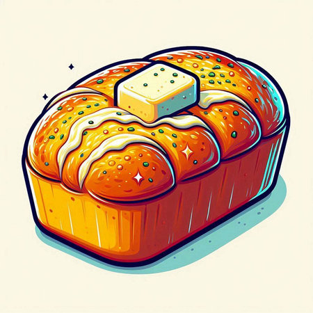 Illustration of a cake with butter. Vector illustration of a cake.のイラスト素材