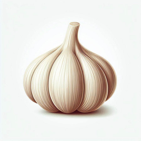 Garlic isolated on white background. Vector illustration. Eps 10.のイラスト素材