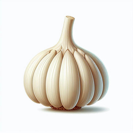 Garlic isolated on a white background. Vector illustration of a garlic.のイラスト素材