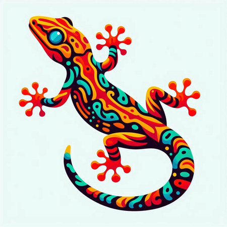 Lizard. Vector illustration. Isolated on a white background.のイラスト素材
