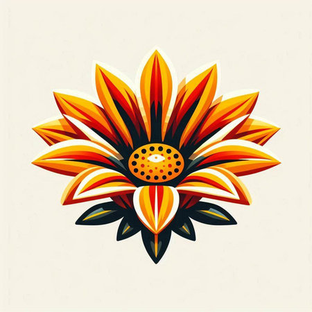 Flower icon in vintage style. Vector illustration for your design.のイラスト素材