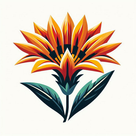 vector illustration of a flower in the form of a heart on a white backgroundのイラスト素材