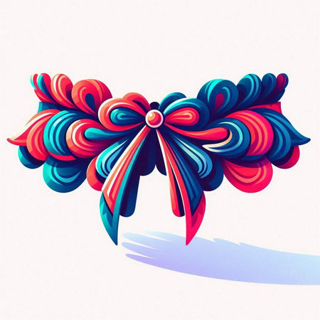 Illustration of a colorful bow on a white background. Vector illustration.のイラスト素材