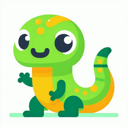Cute cartoon snake. Vector illustration isolated on a white background.のイラスト素材