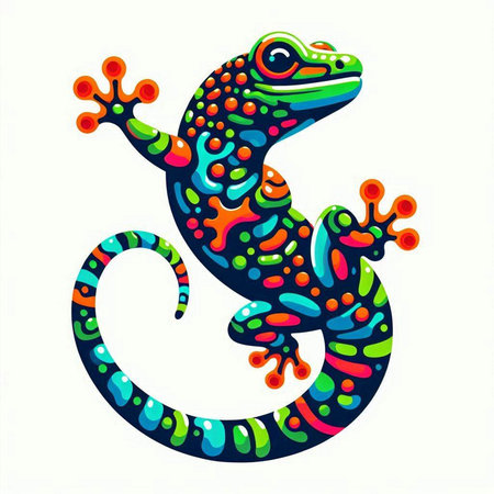Lizard on a white background. Vector illustration of a lizard.のイラスト素材