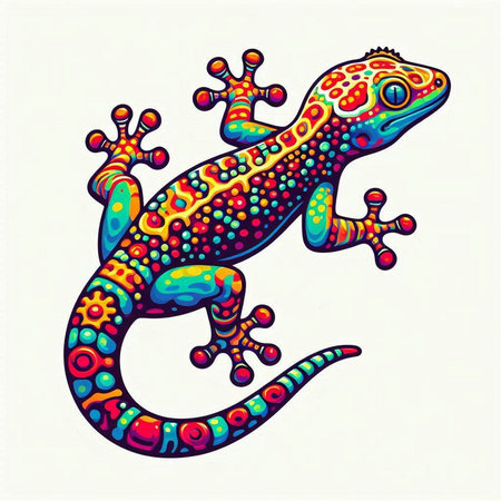 gecko on a white background, vector illustration, eps 10のイラスト素材