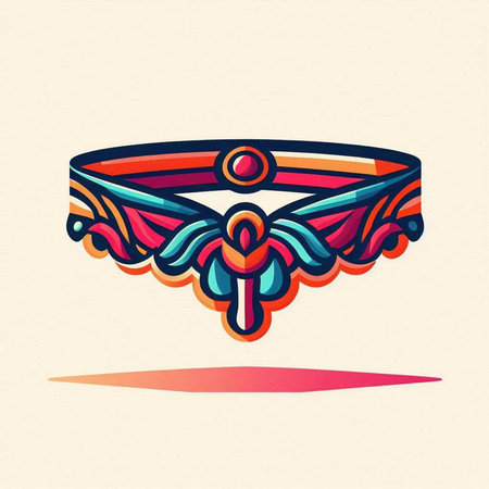 Vector illustration of a necklace in the form of a bird's headのイラスト素材