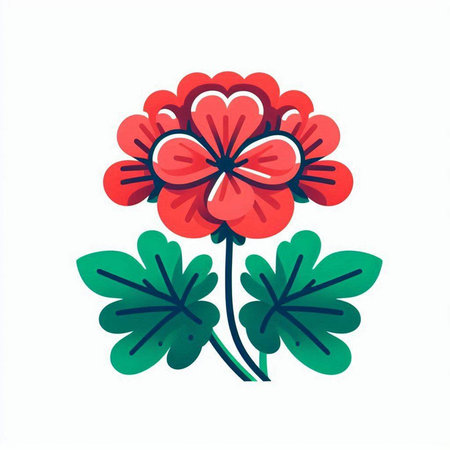 Geranium. Hand drawn vector illustration. Isolated on white background.のイラスト素材