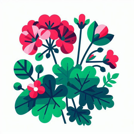 Flower pattern on a white background. Vector illustration in a flat style.のイラスト素材