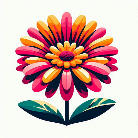 Colorful flower on white background. Vector illustration for your design.のイラスト素材