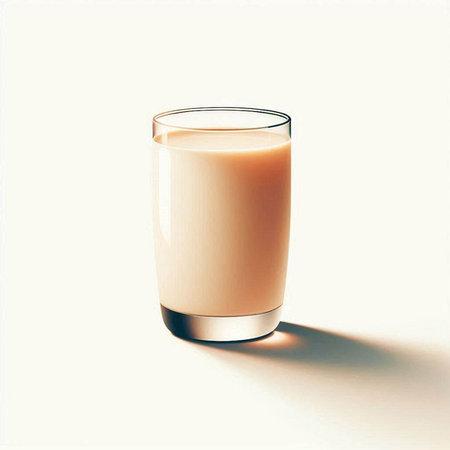 glass of milk on a white background. 3d rendering, illustrationのイラスト素材