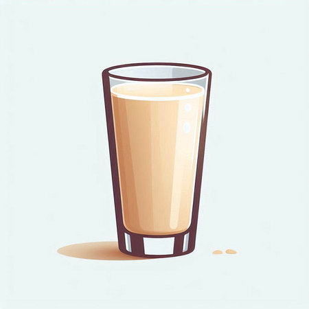 glass of milk on a white background. 3d vector illustration.のイラスト素材