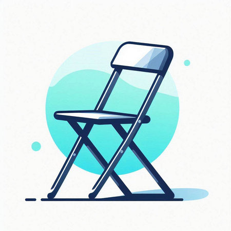 Illustration of director chair in flat style. Modern vector icon.のイラスト素材