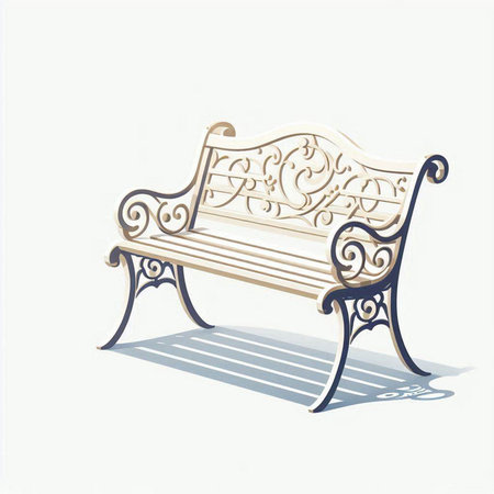 Luxury bench isolated on a white background. Vector illustration.のイラスト素材