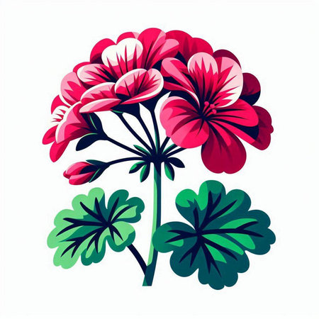 Geranium flower isolated on white background. Vector illustration. EPS 10のイラスト素材