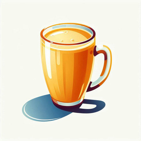 Vector illustration of a cup of coffee with shadow on a white backgroundのイラスト素材