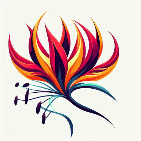 abstract colorful flower on a white background, vector illustration, eps10のイラスト素材