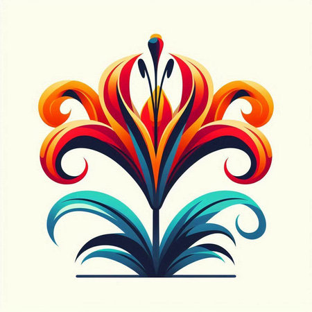 Colorful floral ornament on white background. Vector illustration for your designのイラスト素材