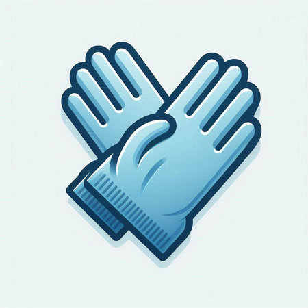 Gloves icon. Vector illustration. Blue color. Isolated.のイラスト素材
