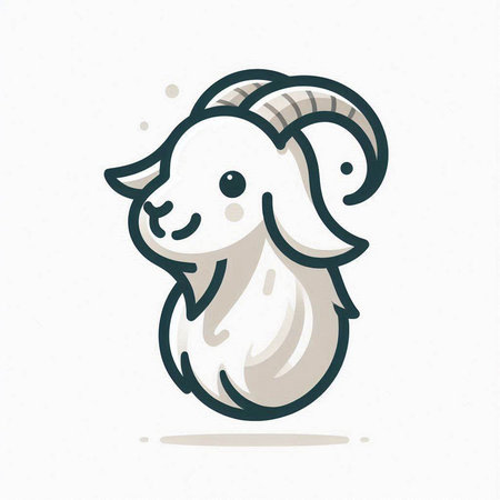 Goat icon, vector illustration. Flat design style. Animal symbol.のイラスト素材