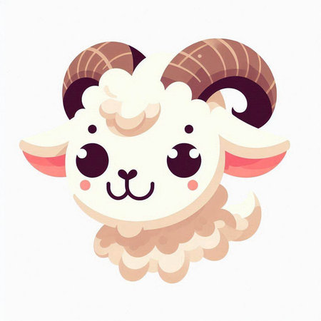 Cute cartoon goat isolated on a white background. Vector illustration.のイラスト素材