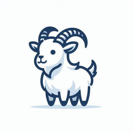 Cute goat. Farm animal. Vector illustration on white background.のイラスト素材